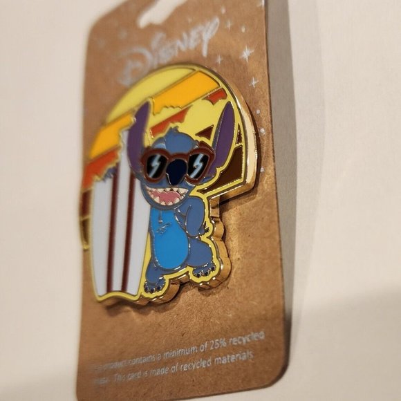 Disney Lilo and Stitch Surf Board Beach Sun Set Enamel Pin NEW - Picture 4 of 9